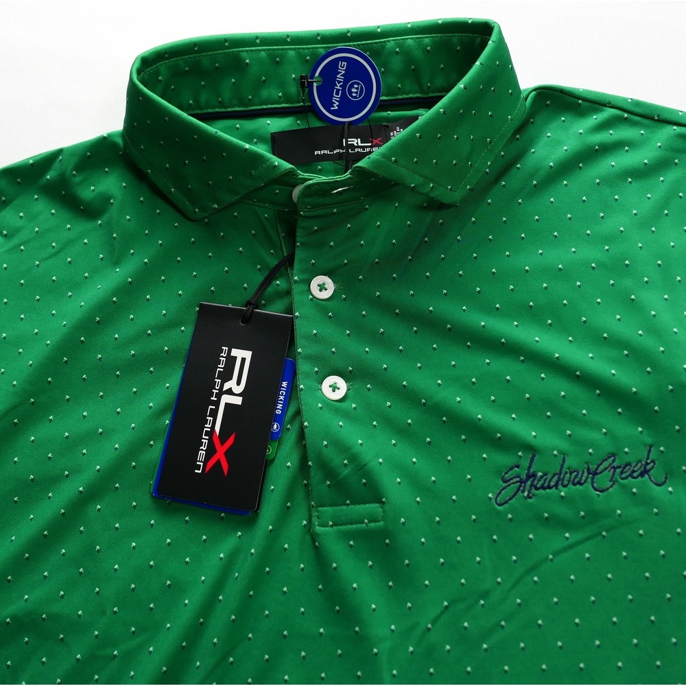 RLX Ralph Lauren Shadow Creek Mens M Green Floral Golf Polo Shirt NEW nwt